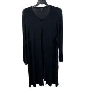 J. Jill Wearever Collection Black Button Front Cardigan Sweater Plus Size 3X